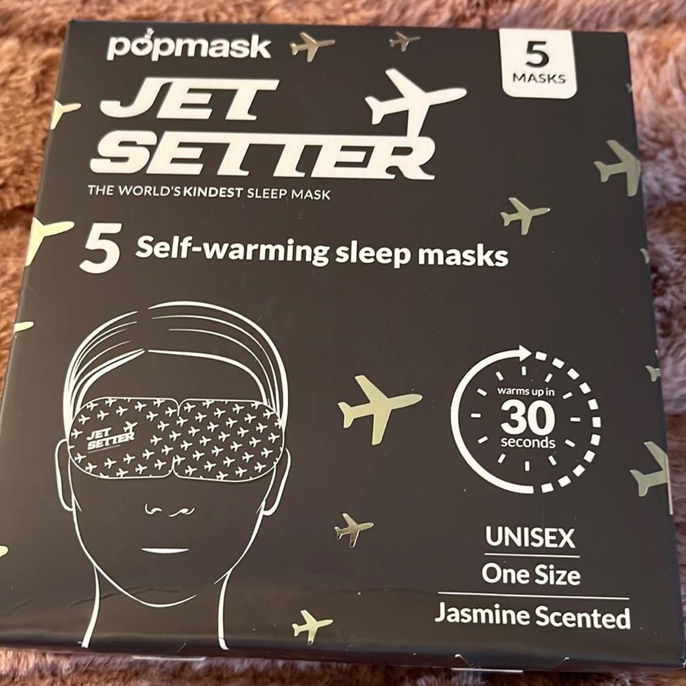 NIB Popmask Jet Setter self warming sleep masks, contains 5 Retails for $20